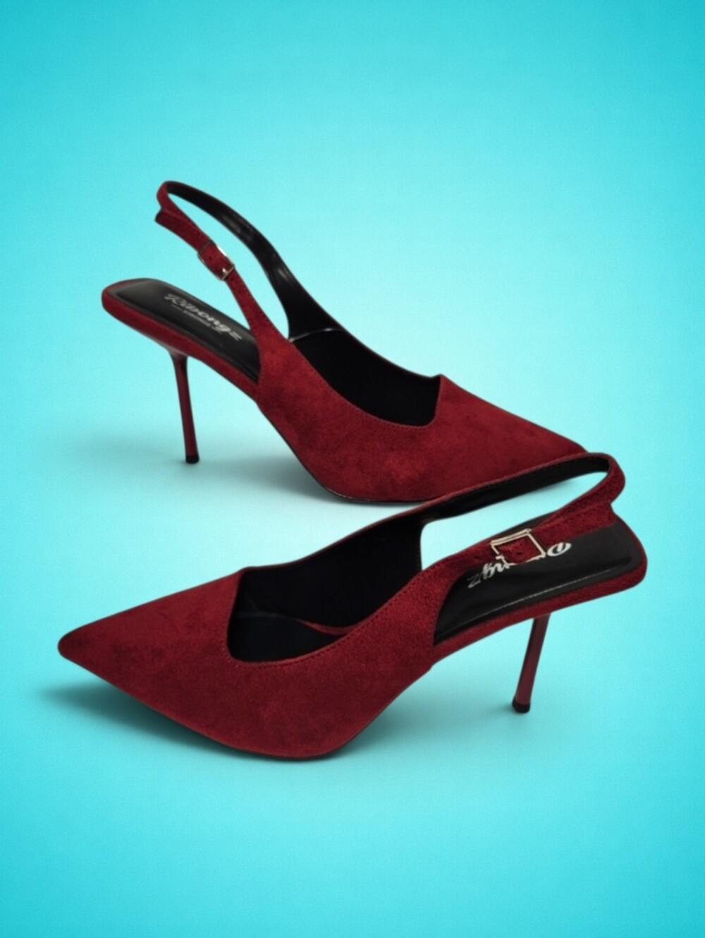 New Women's Slingback Red Velvet (Burgendy) Pointed-Toe High Heel, size 11